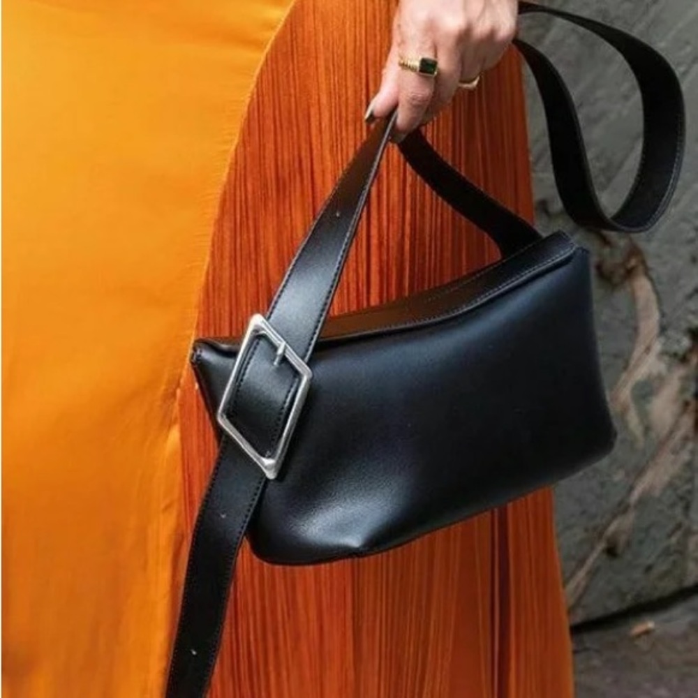 Never worn! COS-esque Crossbody Buckle Bag with Magnetic Closure in Black